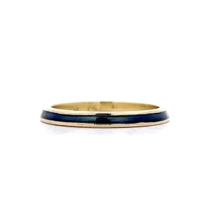 Hidalgo Blue Enamel Stacking Band in 14k Yellow Gold