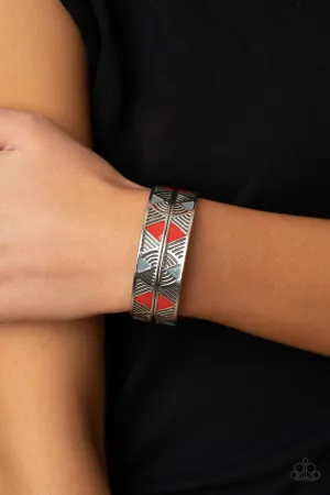 Hidden Glyphs - Red Paparazzi Bracelet
