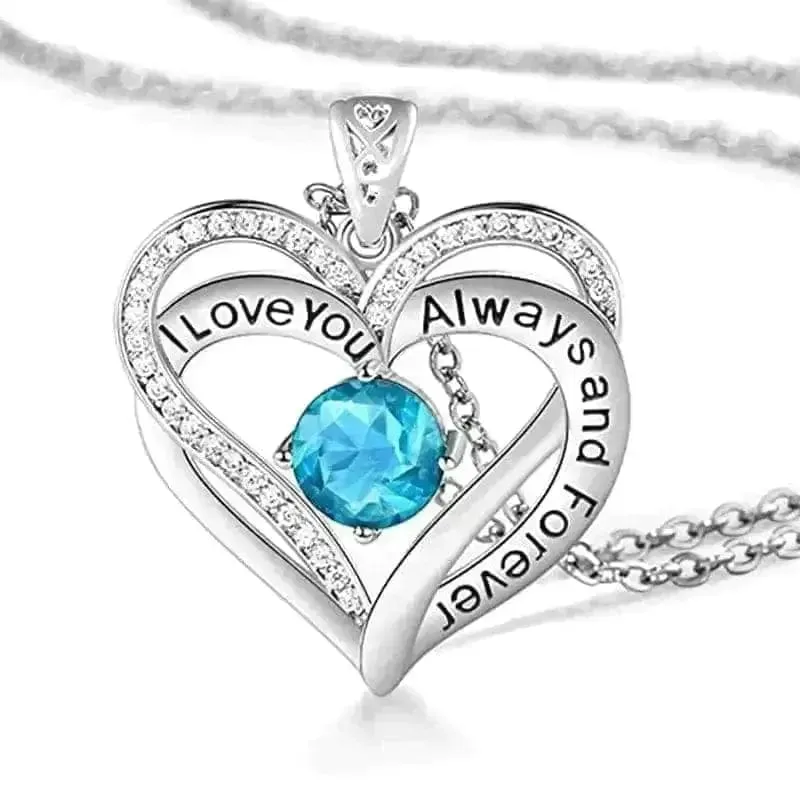 I Love You Always And Forever Crystal Heart Pendant – Unforgettable Keepsake 🎁💕