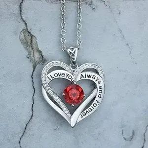 I Love You Always And Forever Crystal Heart Pendant – Unforgettable Keepsake 🎁💕