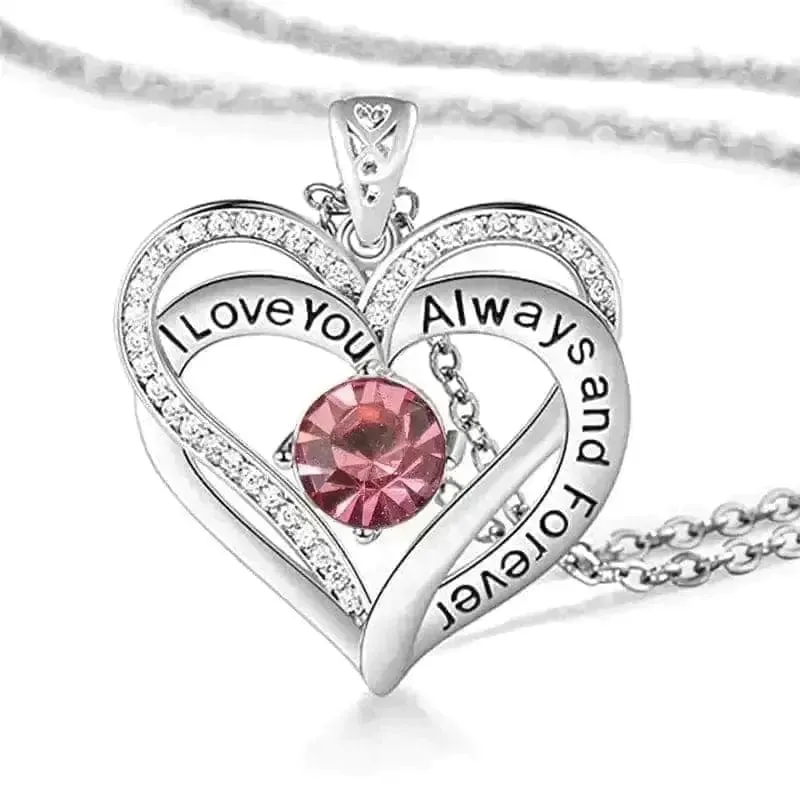 I Love You Always And Forever Crystal Heart Pendant – Unforgettable Keepsake 🎁💕