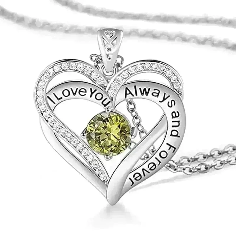 I Love You Always And Forever Crystal Heart Pendant – Unforgettable Keepsake 🎁💕