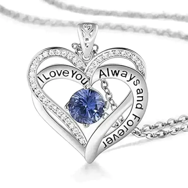 I Love You Always And Forever Crystal Heart Pendant – Unforgettable Keepsake 🎁💕