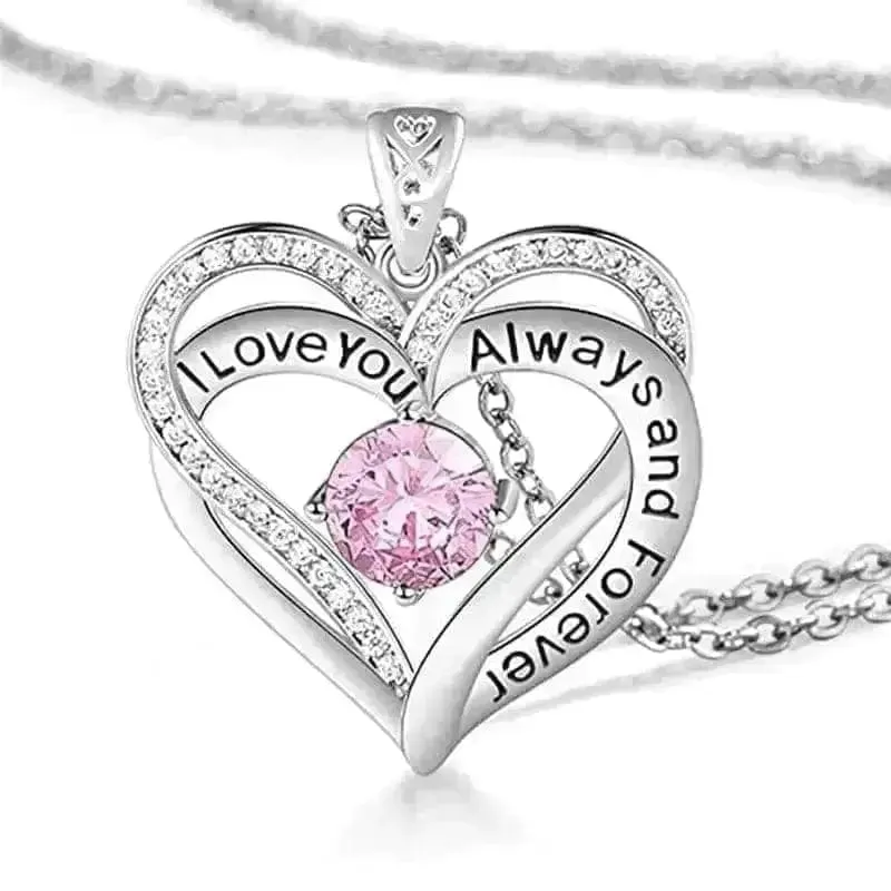 I Love You Always And Forever Crystal Heart Pendant – Unforgettable Keepsake 🎁💕