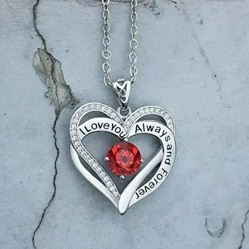 I Love You Always And Forever Crystal Heart Pendant – Unforgettable Keepsake 🎁💕