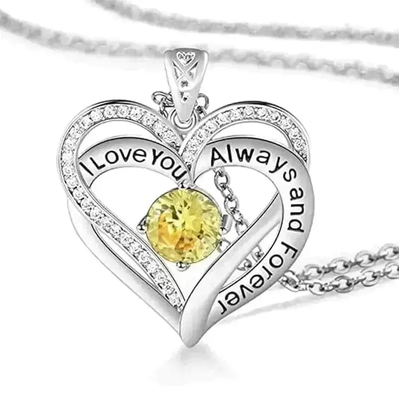 I Love You Always And Forever Crystal Heart Pendant – Unforgettable Keepsake 🎁💕
