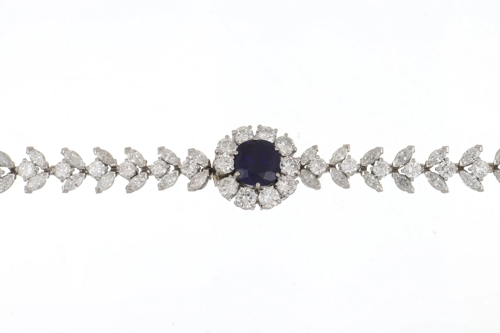 Important Mid-Century Petochi Platinum Sapphire and Diamond Demi-Parure