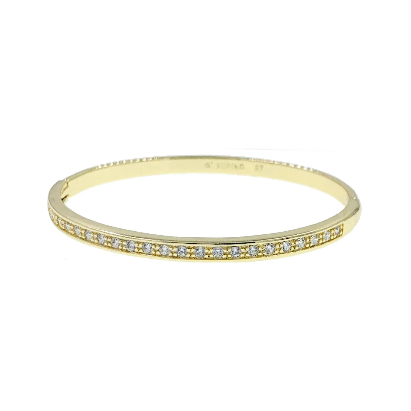 Inès Classic  Cubic Zirconia Bangle Bracelet Gold