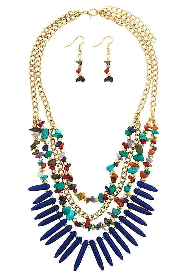 Jacinta Spiky Stone Necklace Set