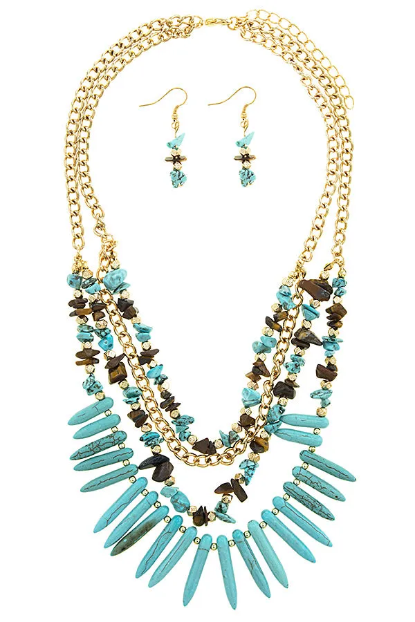 Jacinta Spiky Stone Necklace Set