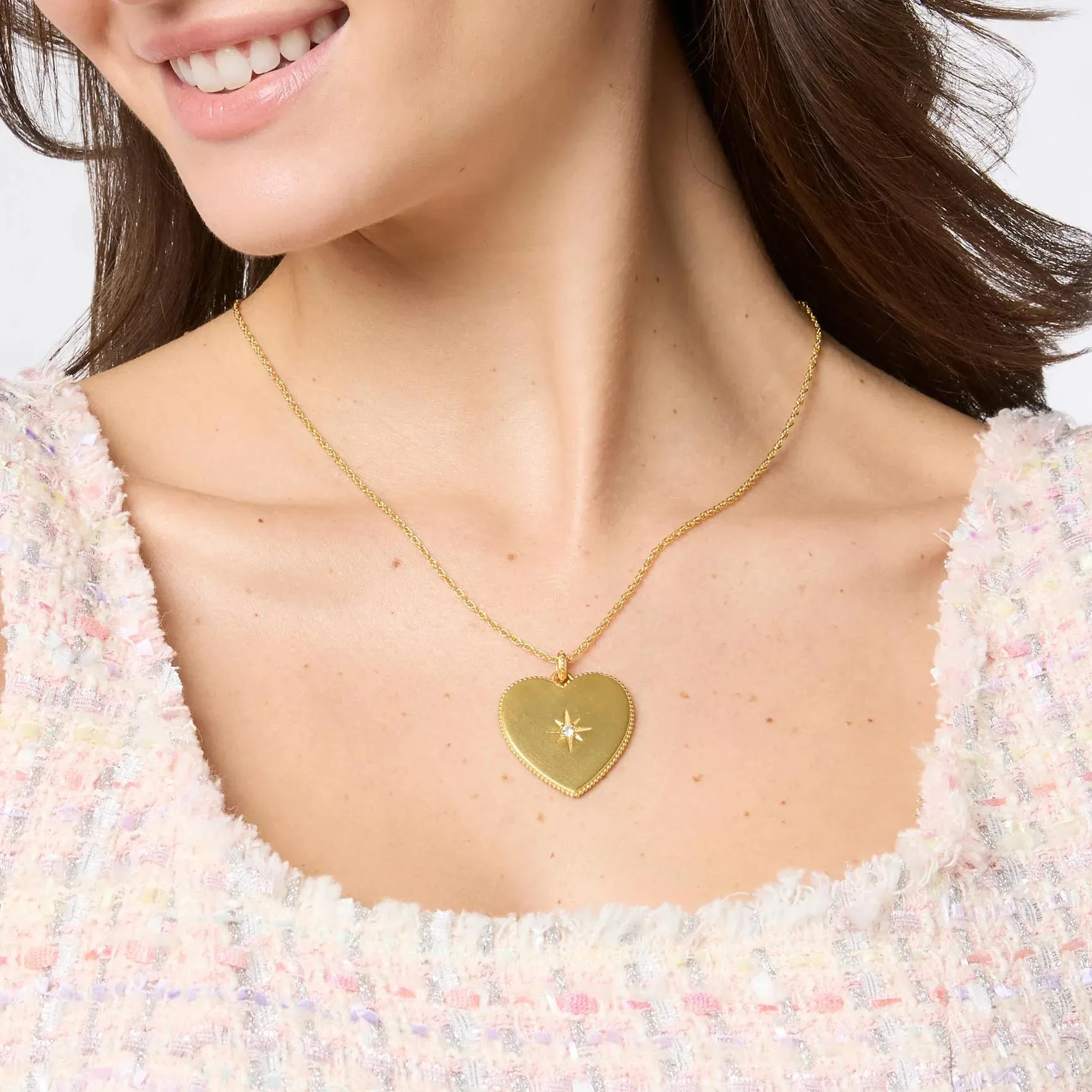 Julie Vos Heart Necklace Cubic Zirconia OS