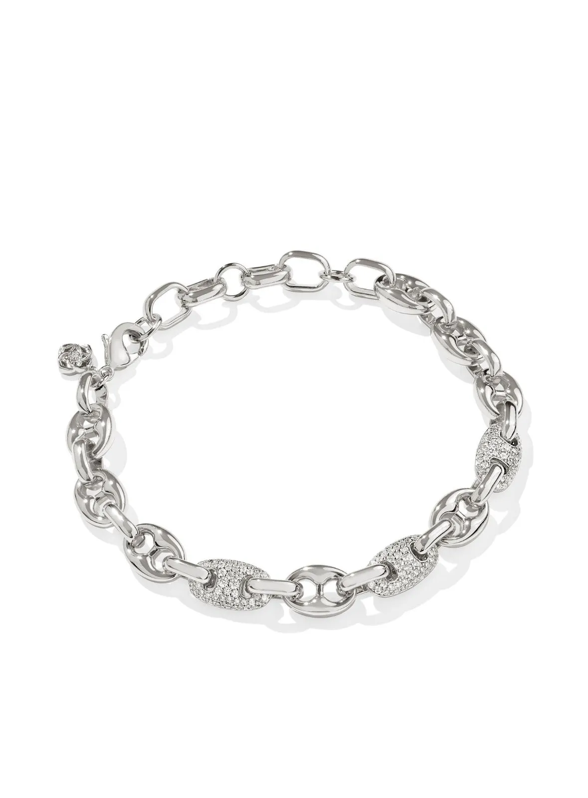 Kendra Scott: Bailey Pave Chain Bracelet in Rhod White Crystal