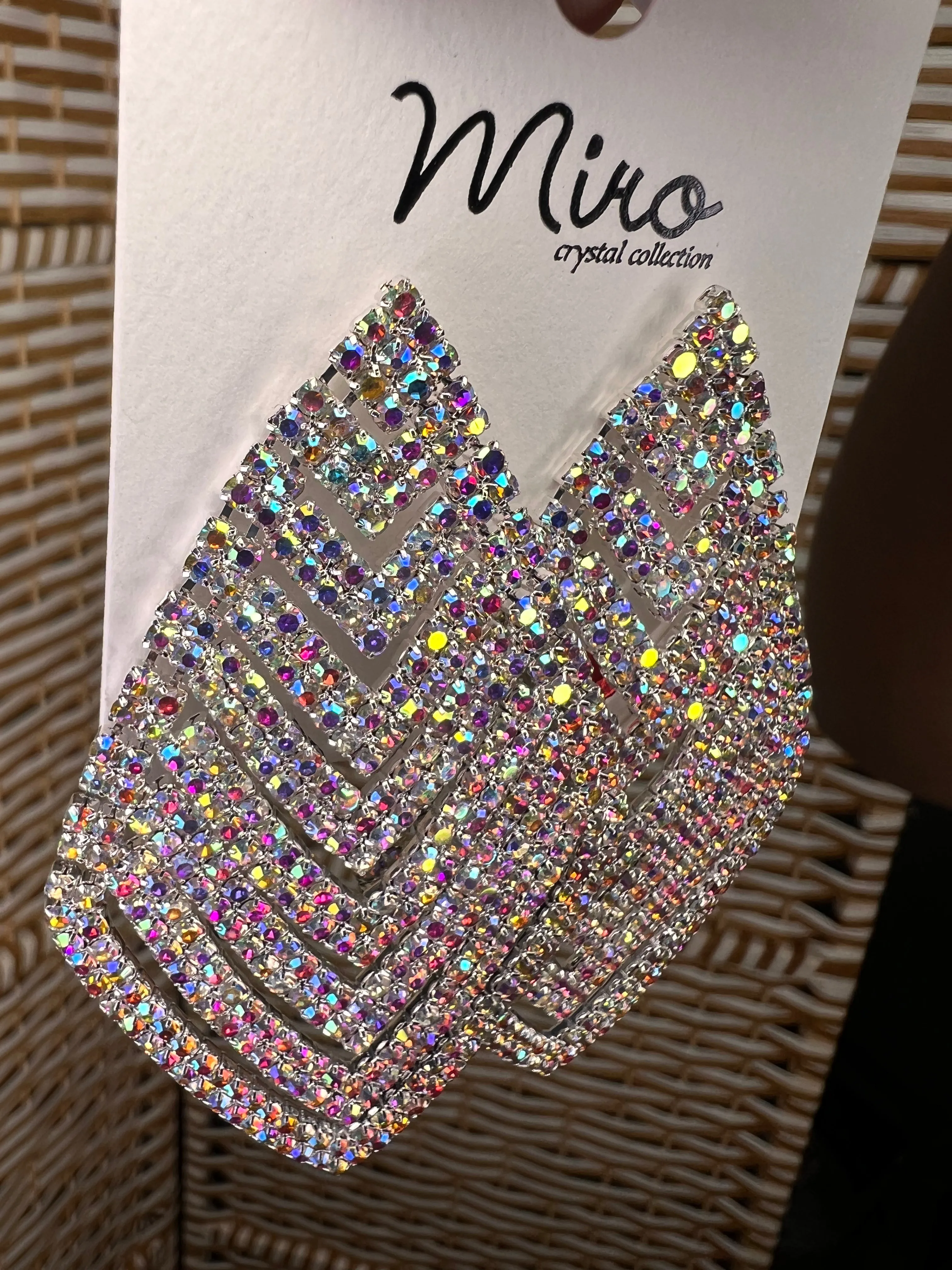 Leaves Shaped Rhinestone Earrings