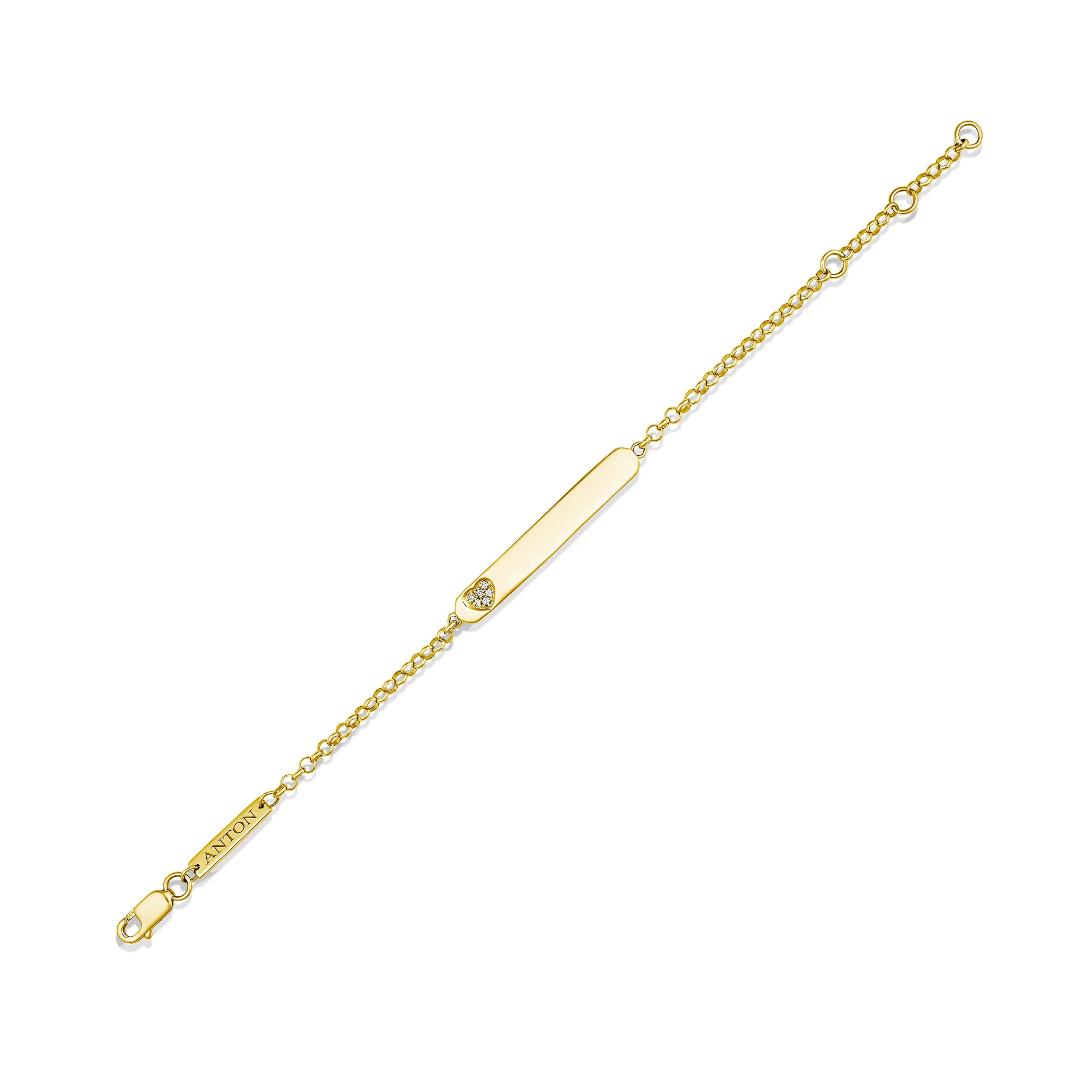 Little Rocks® Collection ID Bar Heart Shaped Diamond Bracelet | 18K White Gold