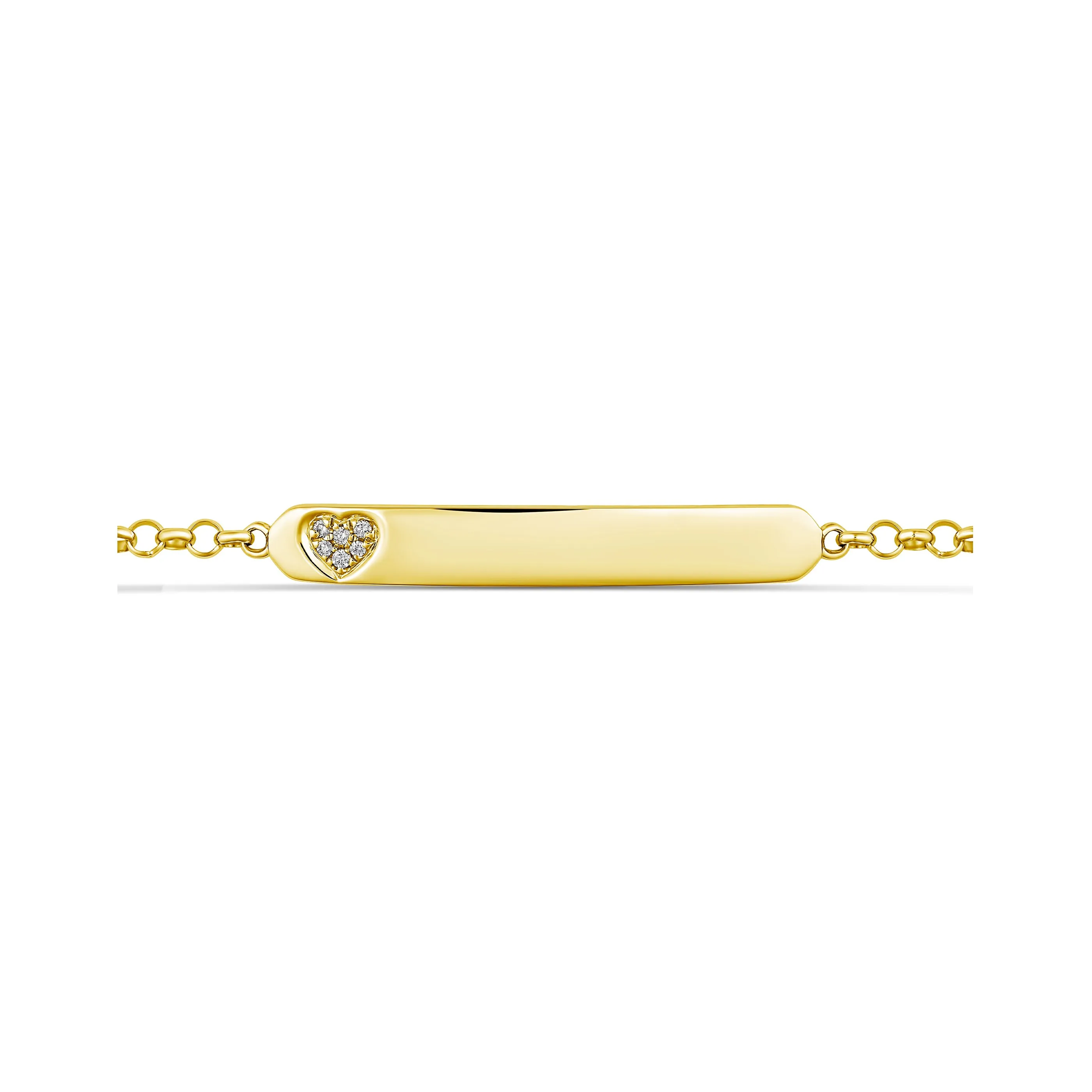 Little Rocks® Collection ID Bar Heart Shaped Diamond Bracelet | 18K White Gold