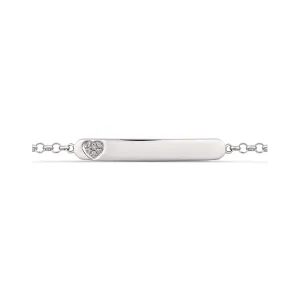 Little Rocks® Collection ID Bar Heart Shaped Diamond Bracelet | 18K White Gold