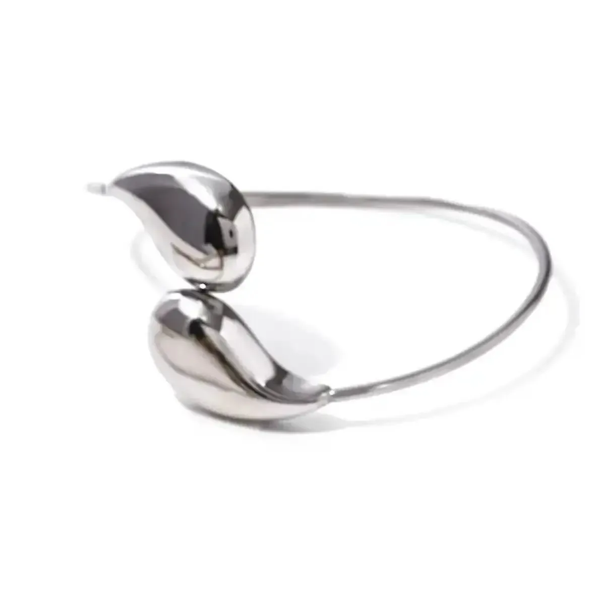 LOVCIA 18K Gold Plated Adjustable Stainless Steel Water Drop Cuff Bracelet - Waterproof & Hypoallergenic Bangle for Women