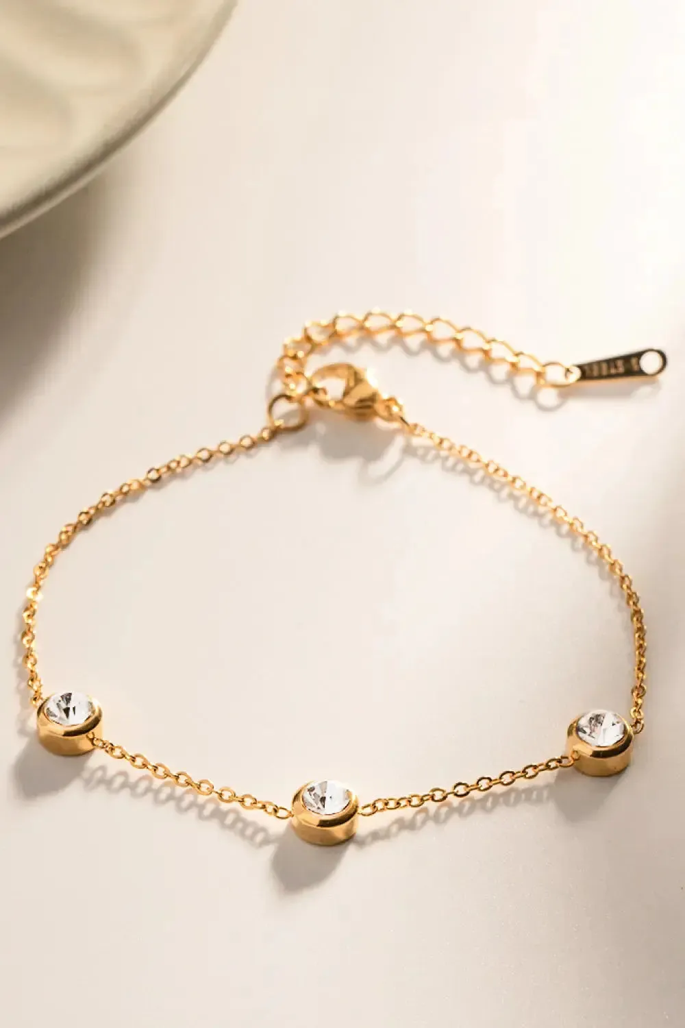 LOVCIA Inlaid Zircon Stainless Steel Bracelet