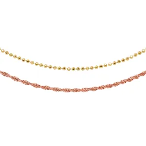 Lovely Layers Gold Bead & Rose Rope Necklaces