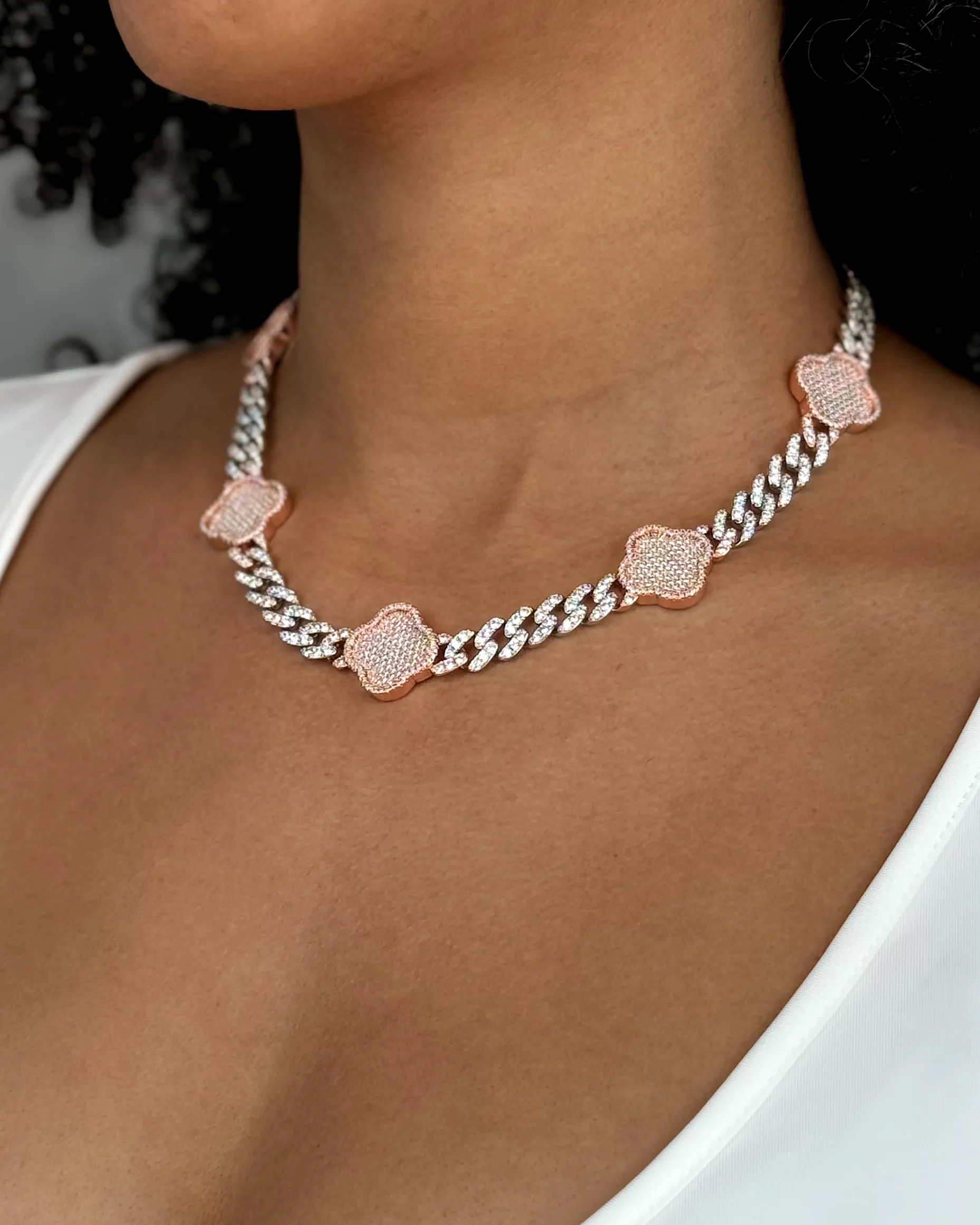 Lucky Clover Cuban Link Necklace