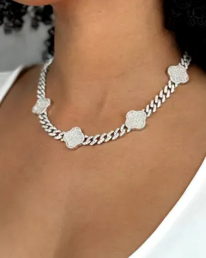 Lucky Clover Cuban Link Necklace