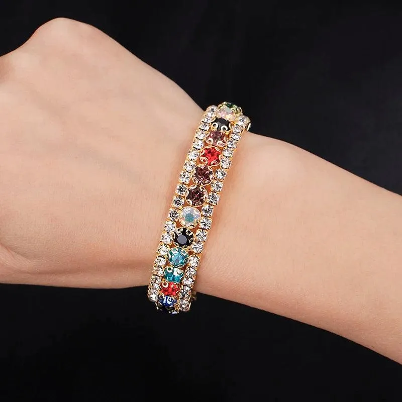 Luxury Crystal Silver Plated Rhinestone Charm Bracelets & Bangles For Women Fashion Jewellery Gifts
