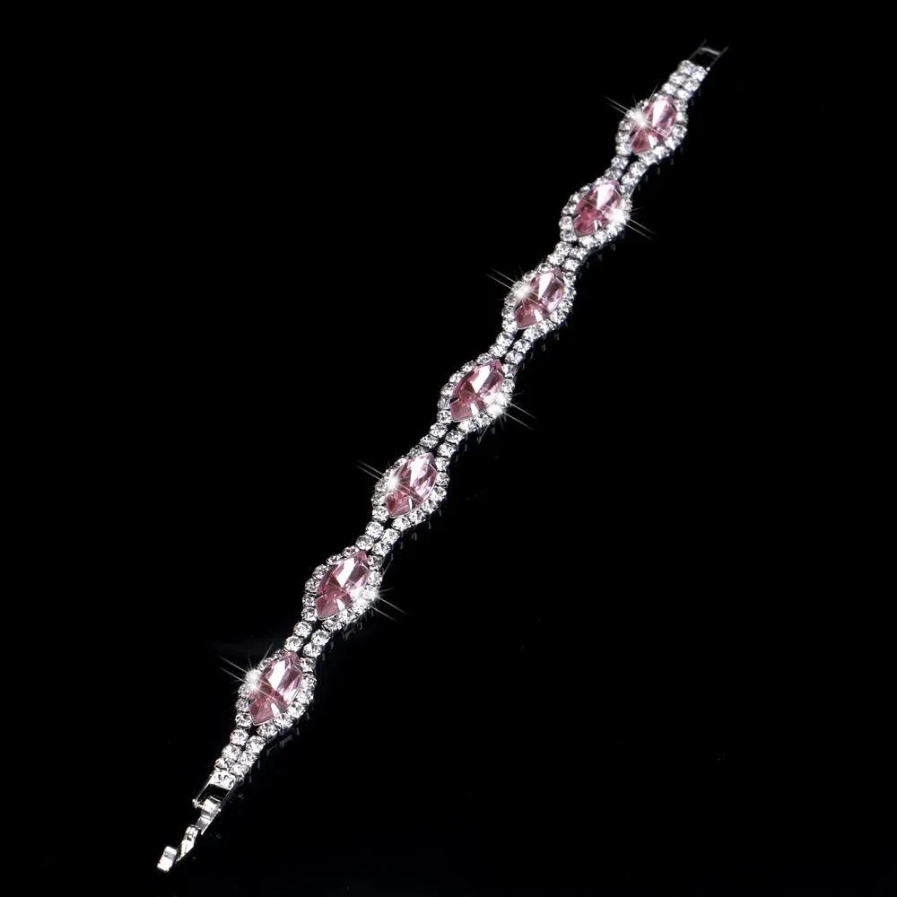 Luxury Crystal Silver Plated Rhinestone Charm Bracelets & Bangles For Women Fashion Jewellery Gifts