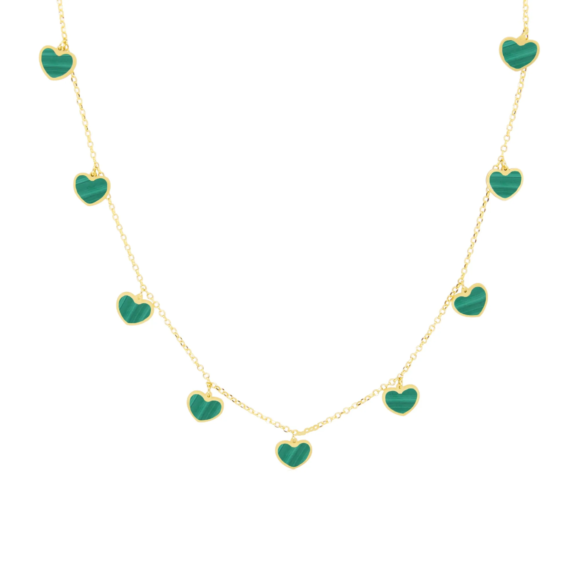Malachite Heart Dangle Necklace