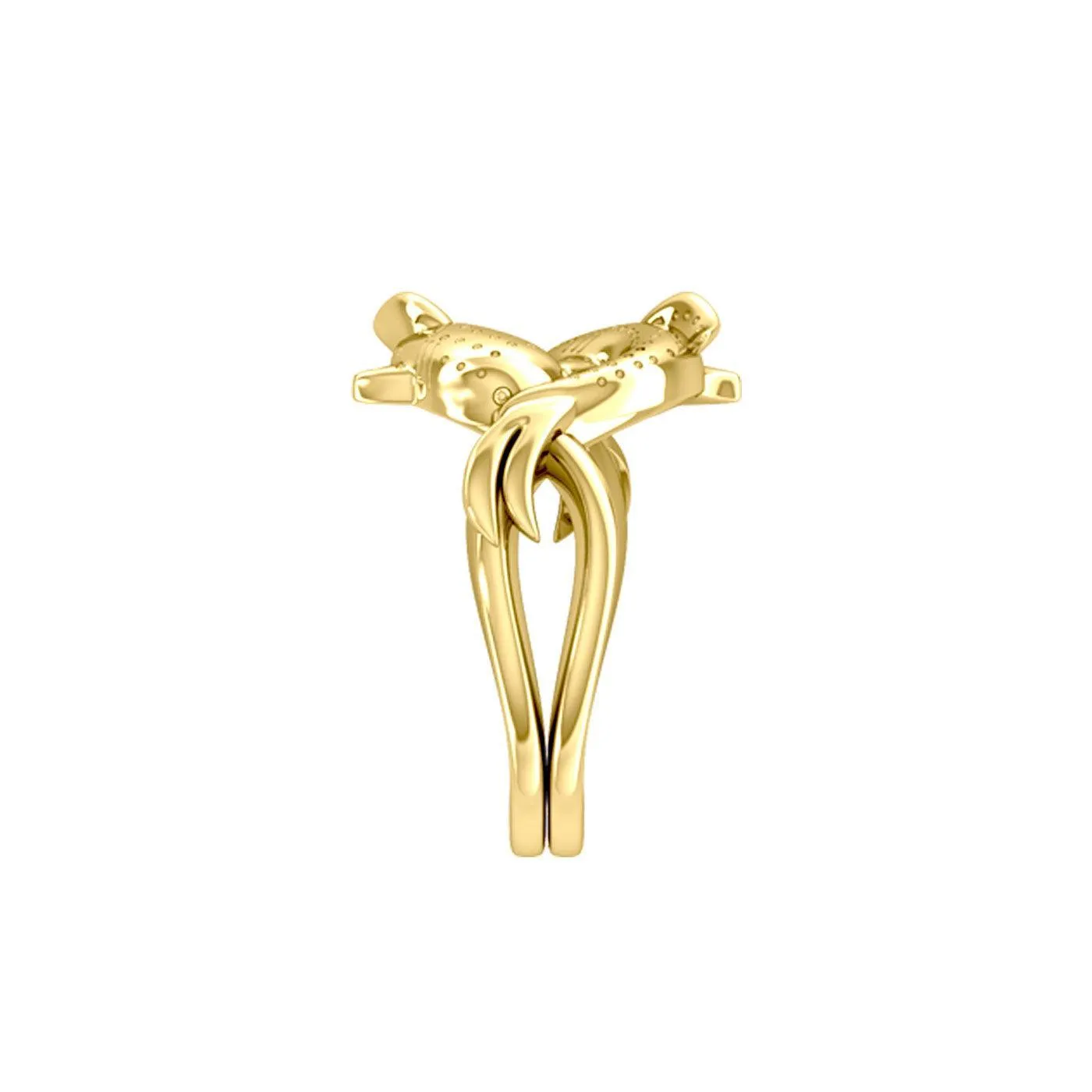Marine Harmony Solid Yellow Gold Whale Sharks Puzzle Ring by Peter Stone