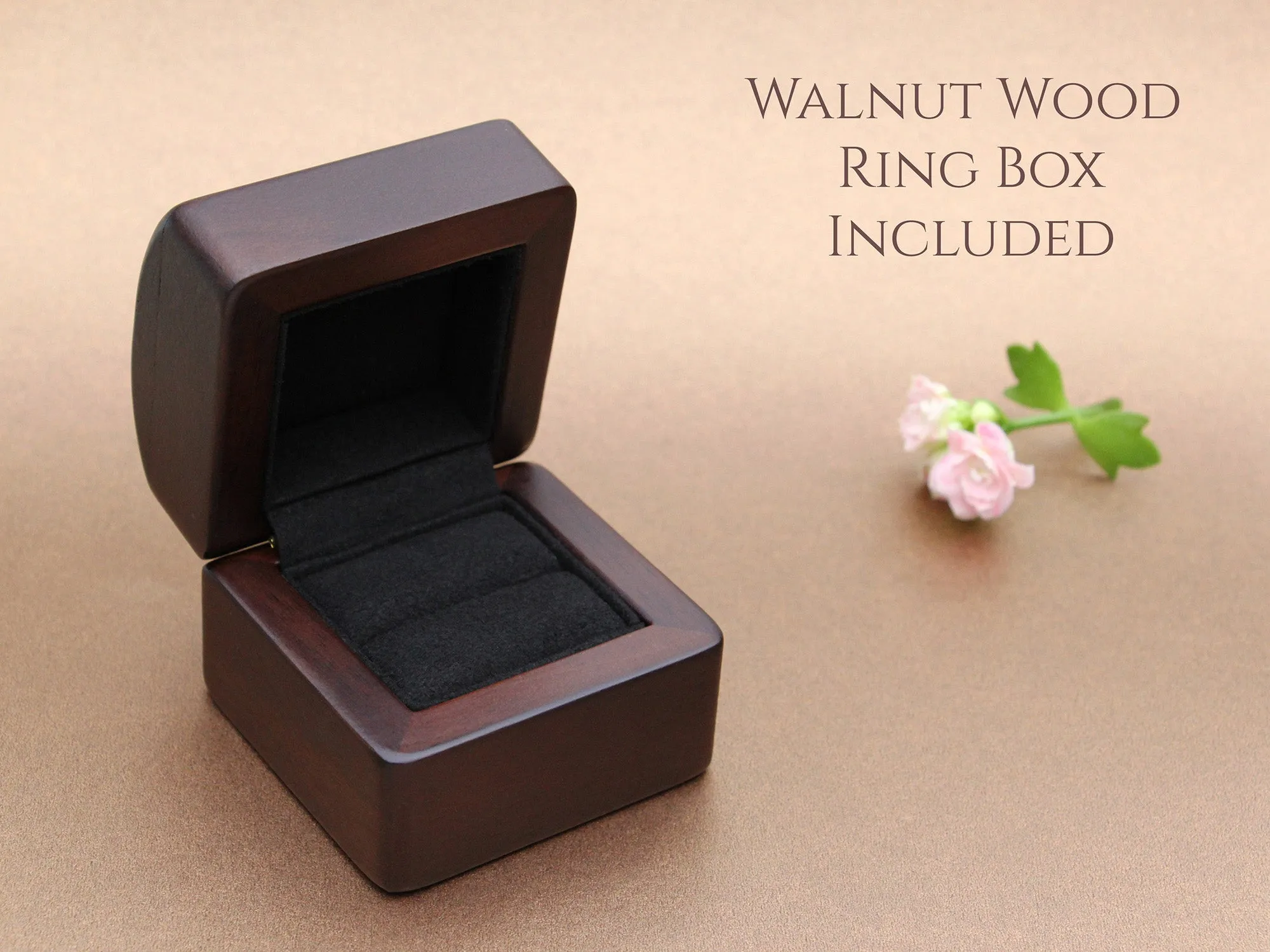 Matching Lab Grown Diamond Wedding bands, 8MM and 4MM Silver Ring Set