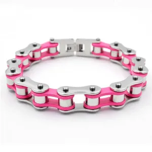 Mens Bracelets Orange Biker Bicycle Motorcycle Chain Bracelets For Women