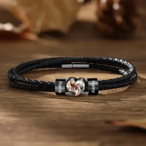 Men's Photo Bracelet | Men's Name Bracelet | Personalised Men's Bracelet