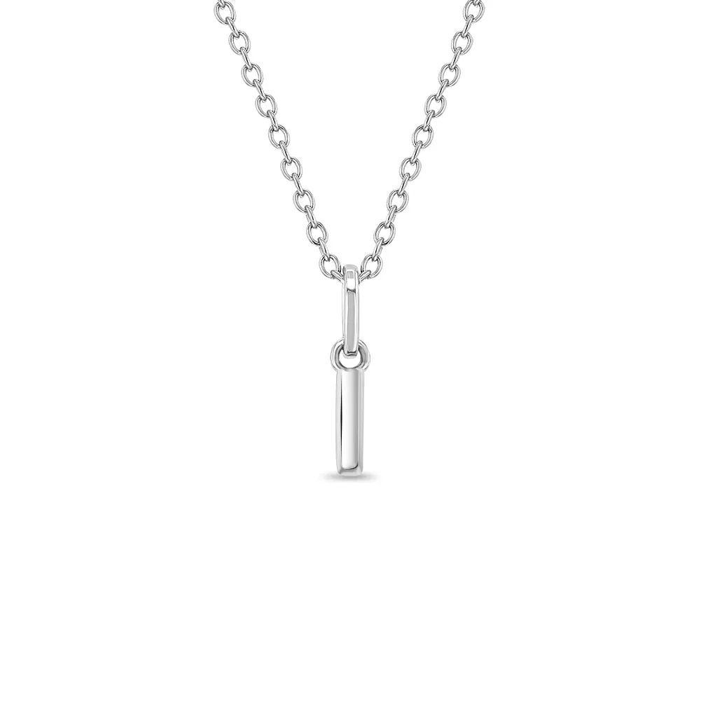 Mini Initial Women's Pendant/Necklace - Sterling Silver