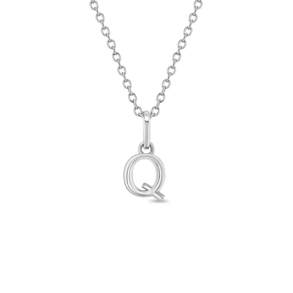 Mini Initial Women's Pendant/Necklace - Sterling Silver