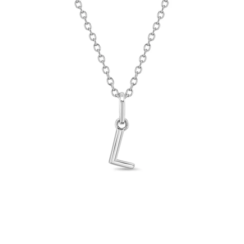 Mini Initial Women's Pendant/Necklace - Sterling Silver