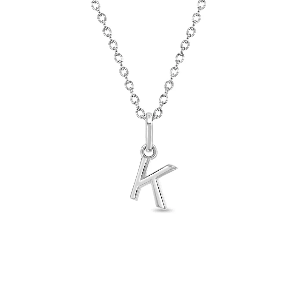 Mini Initial Women's Pendant/Necklace - Sterling Silver