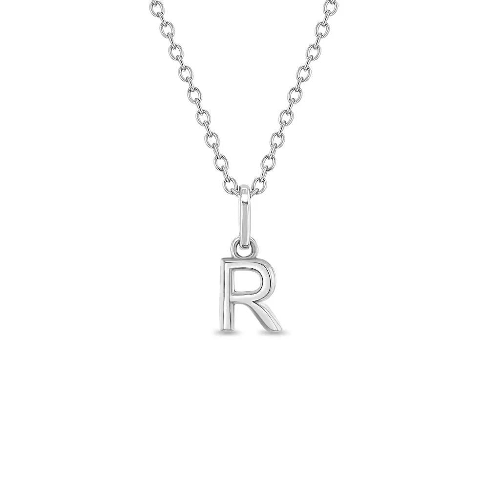Mini Initial Women's Pendant/Necklace - Sterling Silver