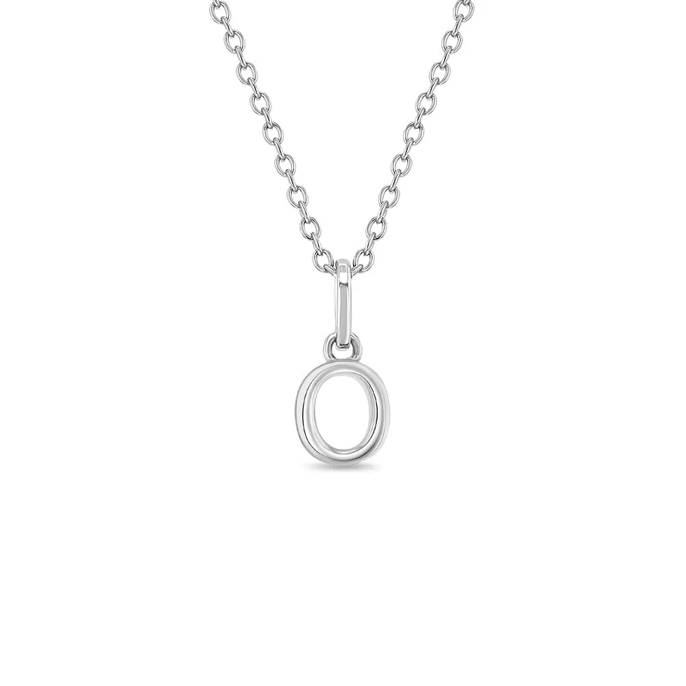 Mini Initial Women's Pendant/Necklace - Sterling Silver