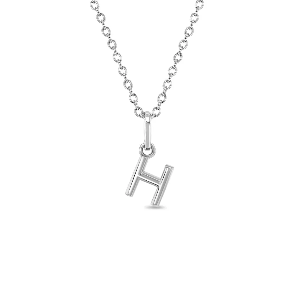Mini Initial Women's Pendant/Necklace - Sterling Silver