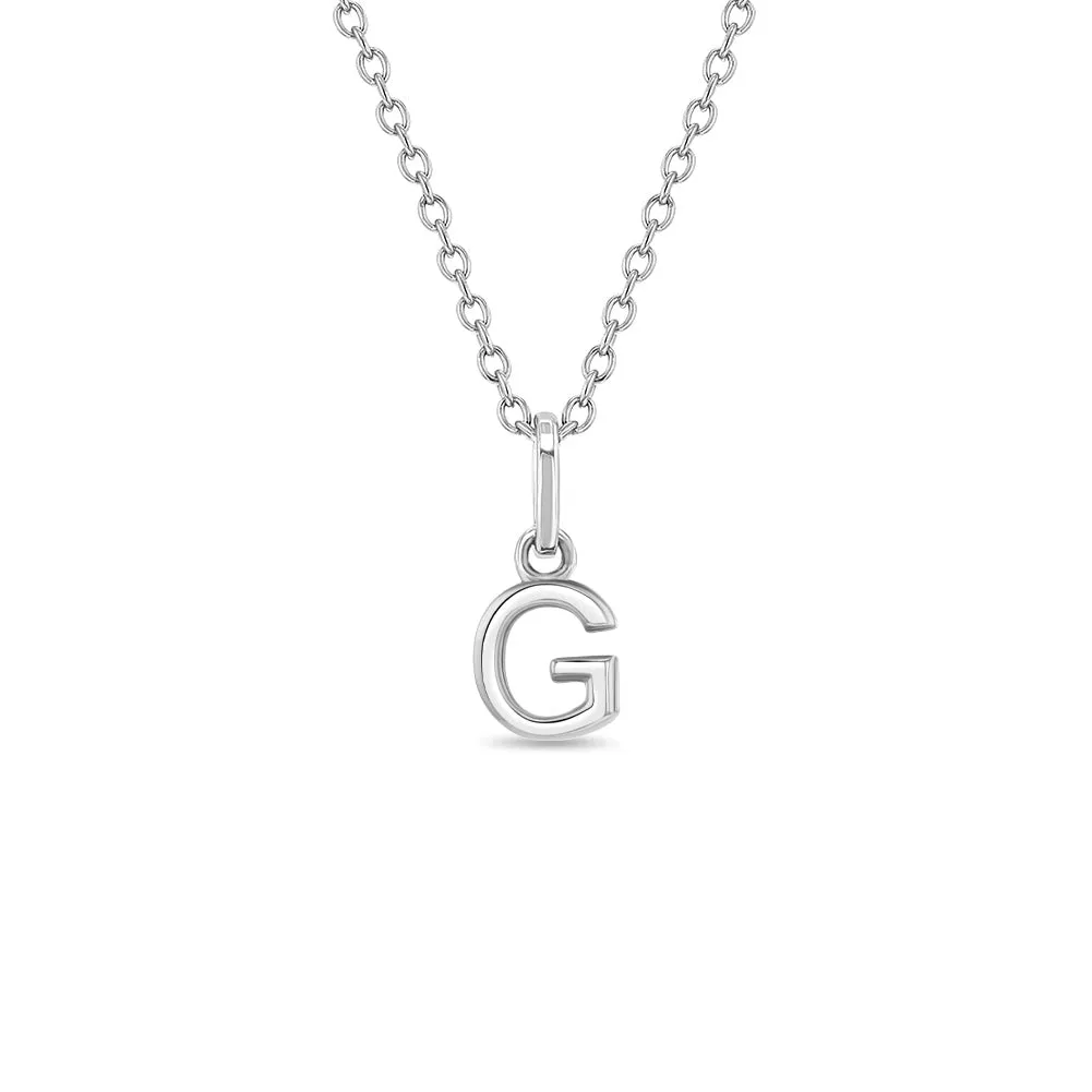 Mini Initial Women's Pendant/Necklace - Sterling Silver