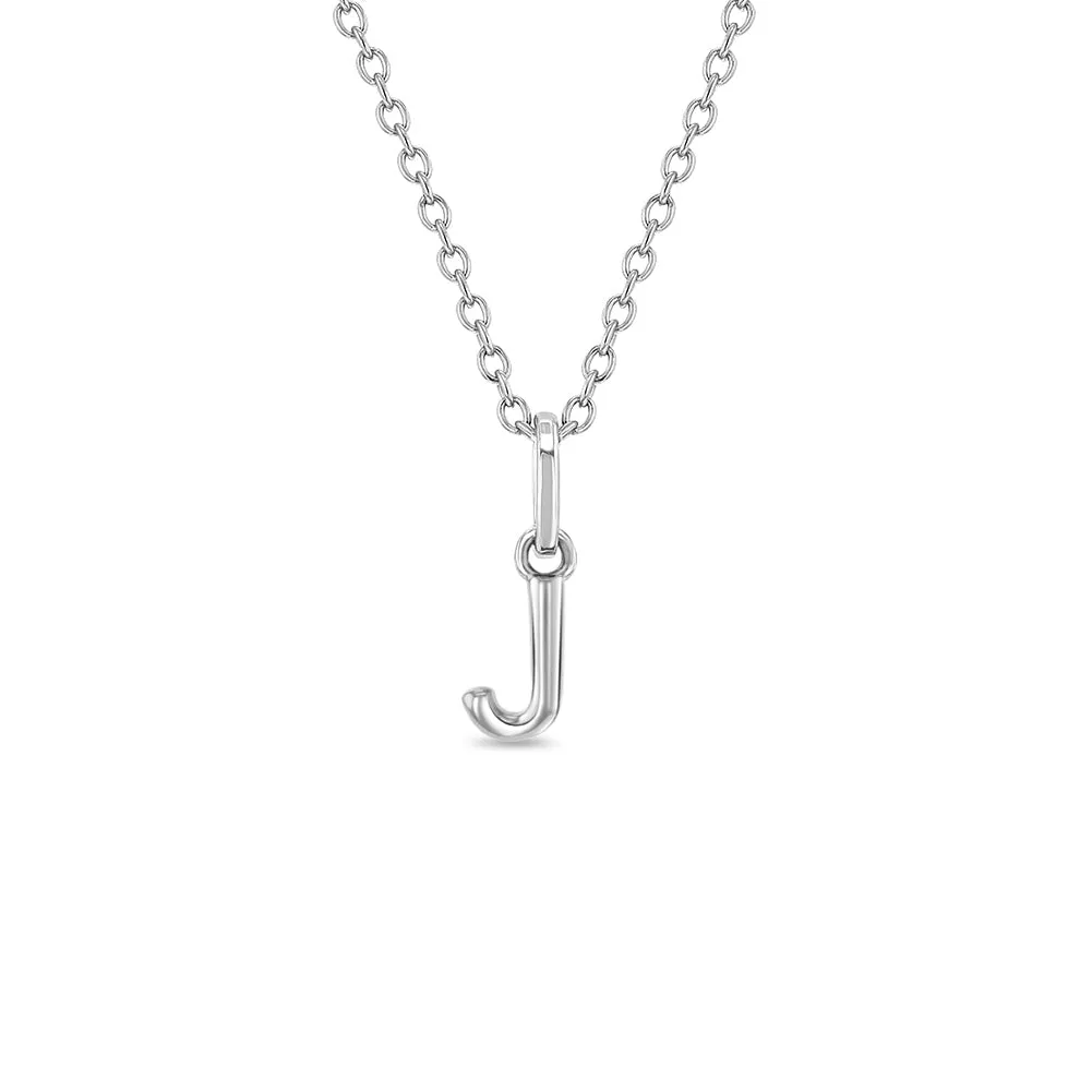 Mini Initial Women's Pendant/Necklace - Sterling Silver
