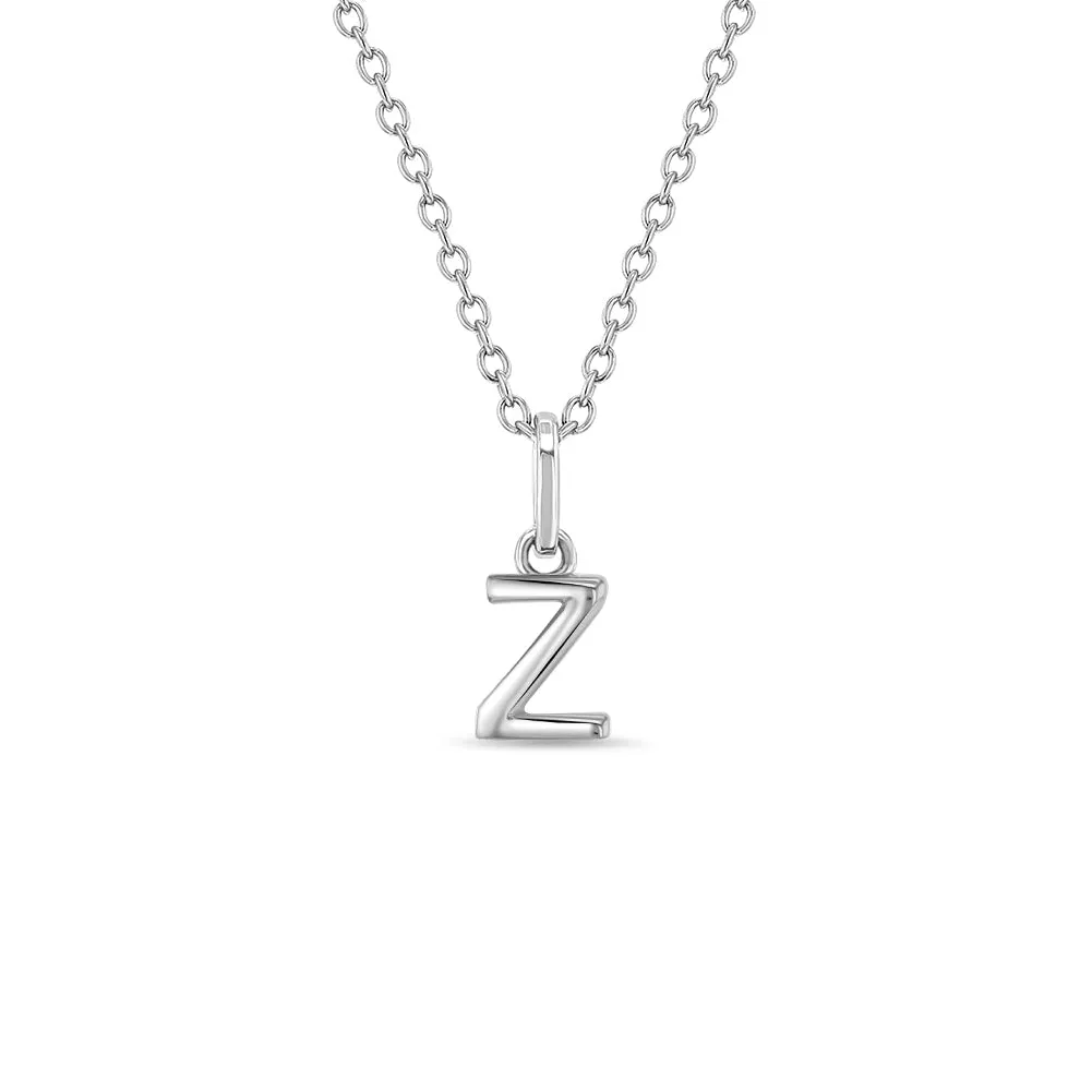 Mini Initial Women's Pendant/Necklace - Sterling Silver