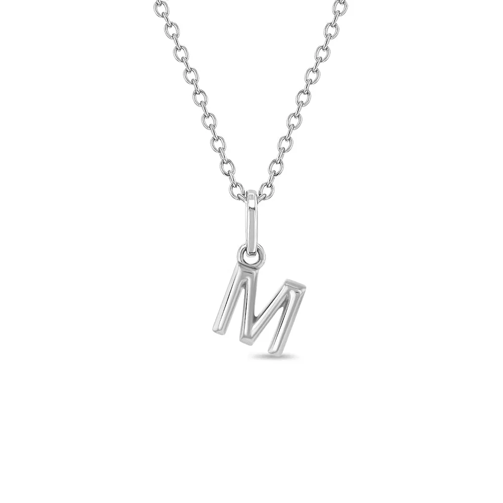 Mini Initial Women's Pendant/Necklace - Sterling Silver