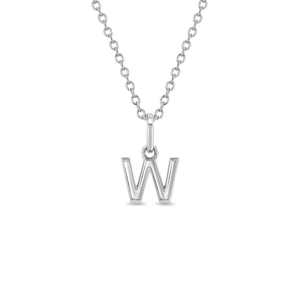 Mini Initial Women's Pendant/Necklace - Sterling Silver