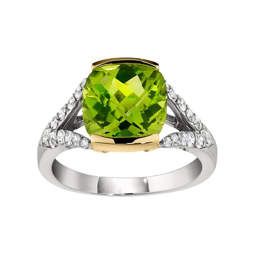 Modern Amethyst and Diamond Ring