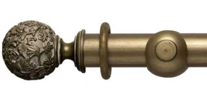 Modern Country 45mm Gold Black Curtain Pole Floral Ball Finial