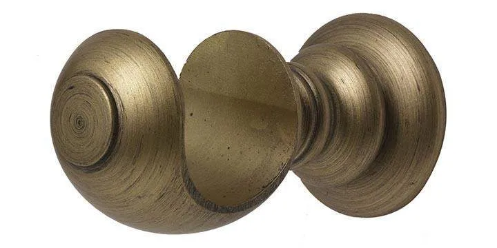 Modern Country 45mm Gold Black Curtain Pole Floral Ball Finial