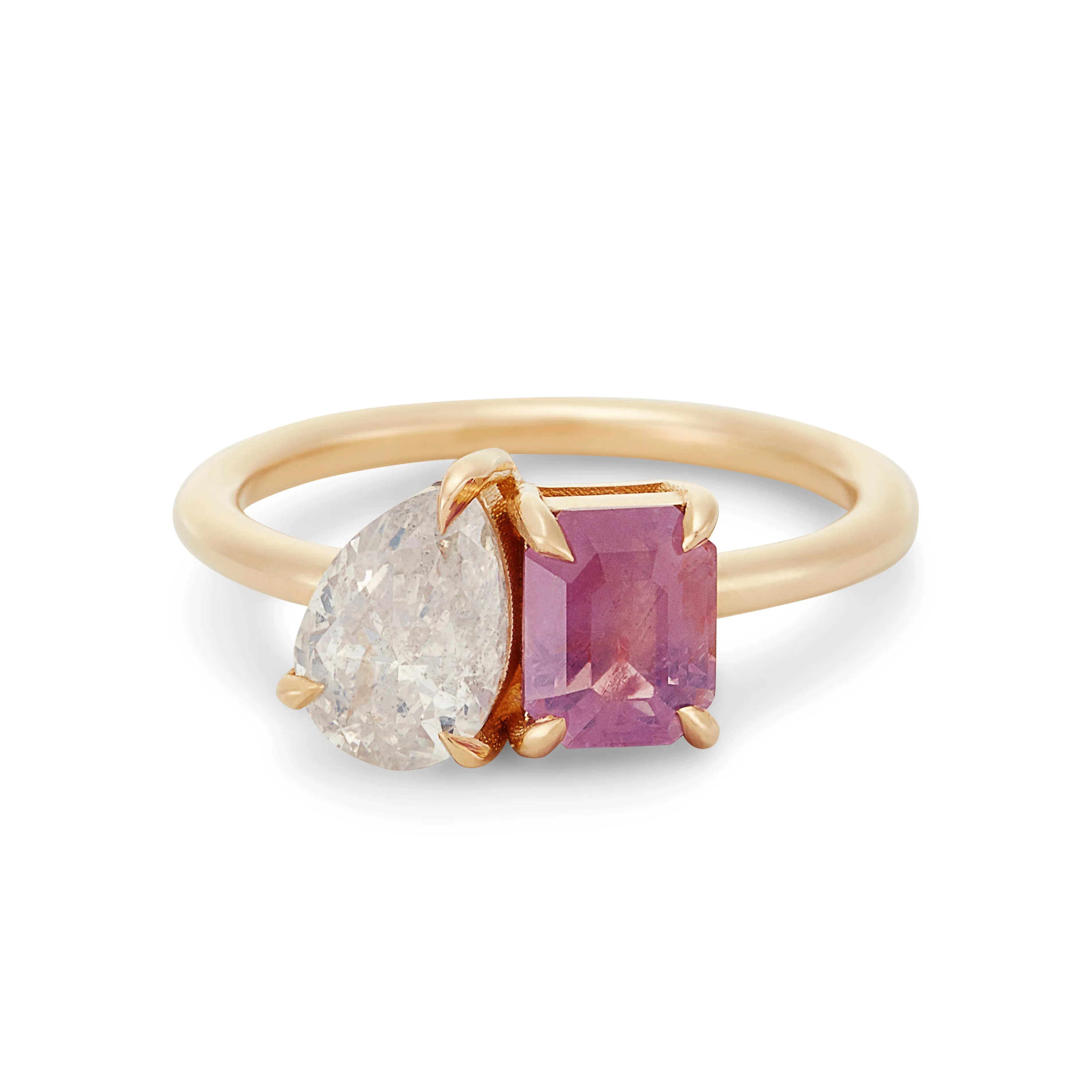Modern Moi Et Toi Engagement Ring