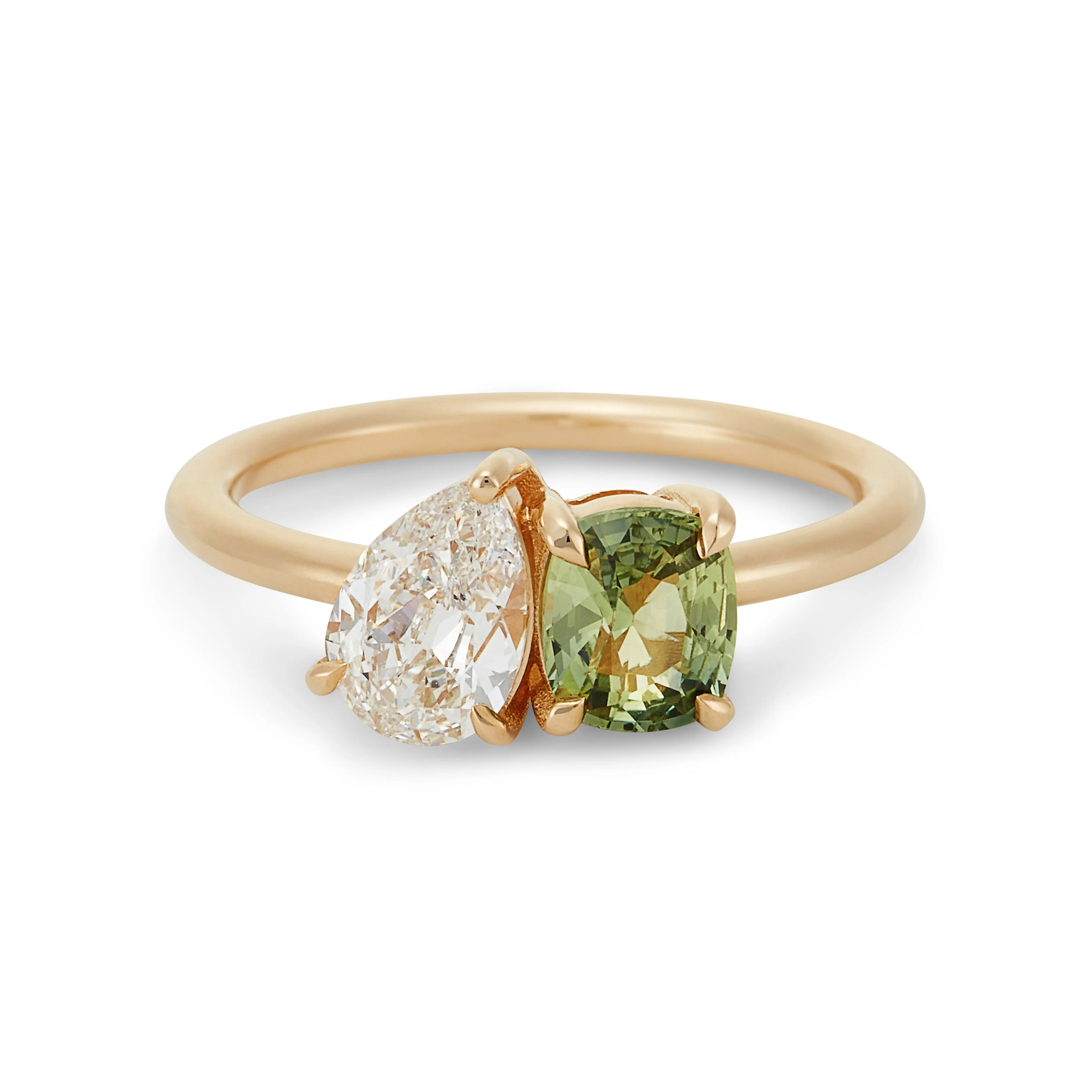 Modern Moi Et Toi Engagement Ring
