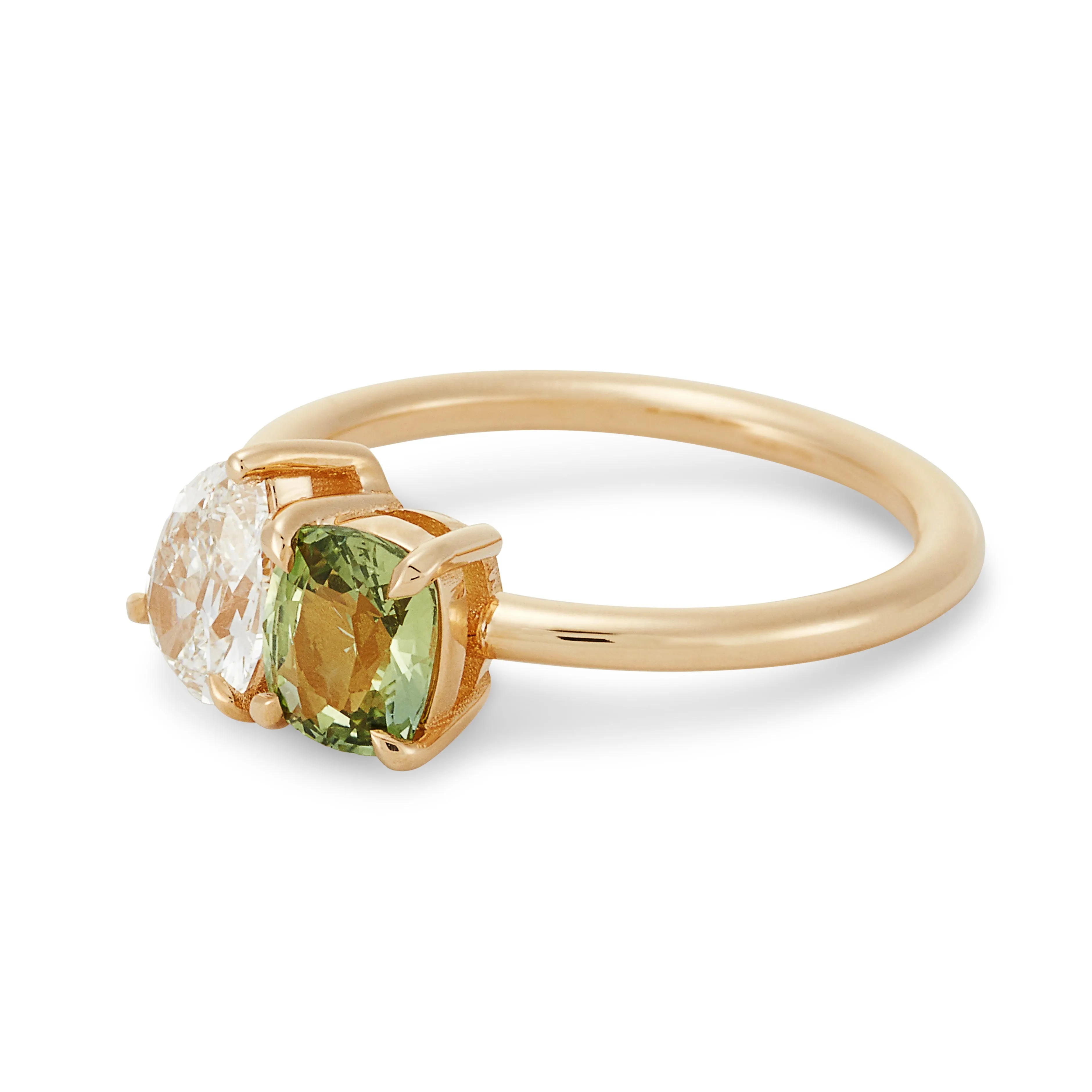 Modern Moi Et Toi Engagement Ring